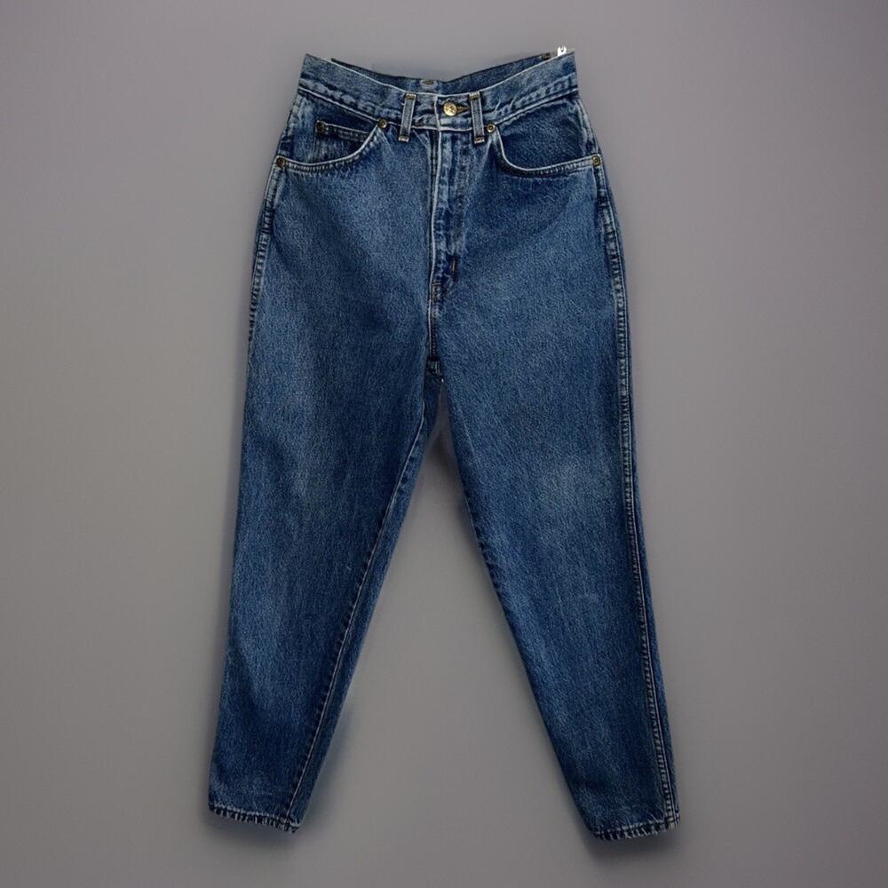 Vtg 80s Chic Jeans 5 pocket Med Rinse Tapered Denim Tagged Sz 7 Measured 25 x 29